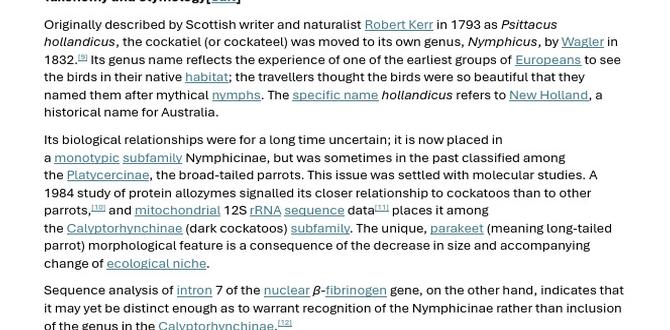 Checklist for visual cockatiel identification